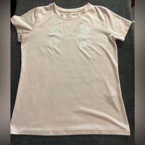 Under Armour‎ Light Pink Logo T-Shirt- Size S